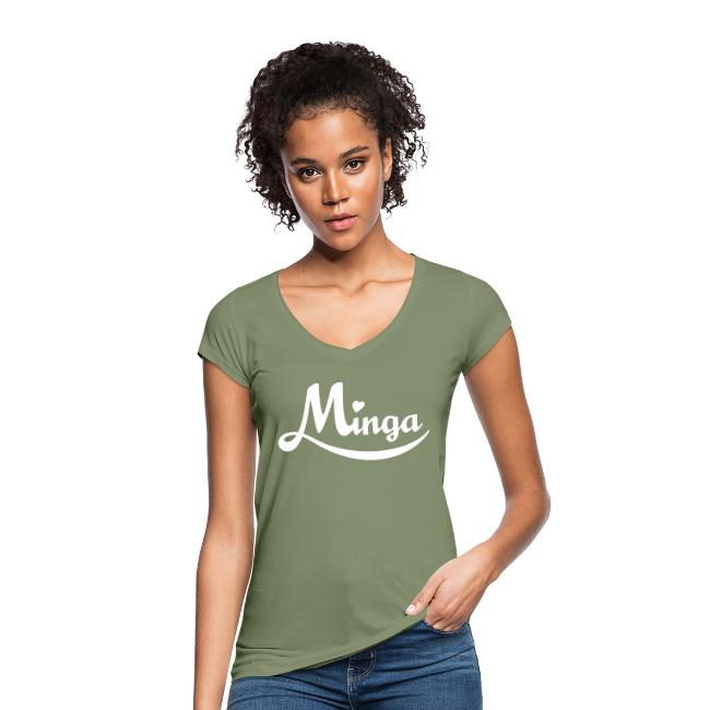 Minga T-Shirt Frauen mit Ausschnitt - olivgrün