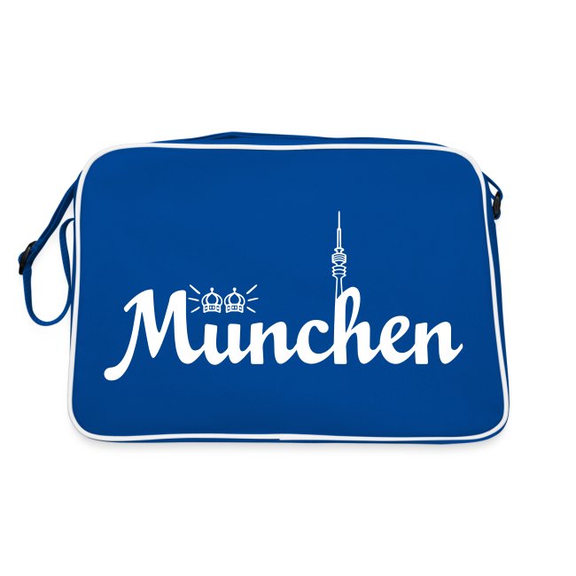 München Retro Tasche - blau-weiß