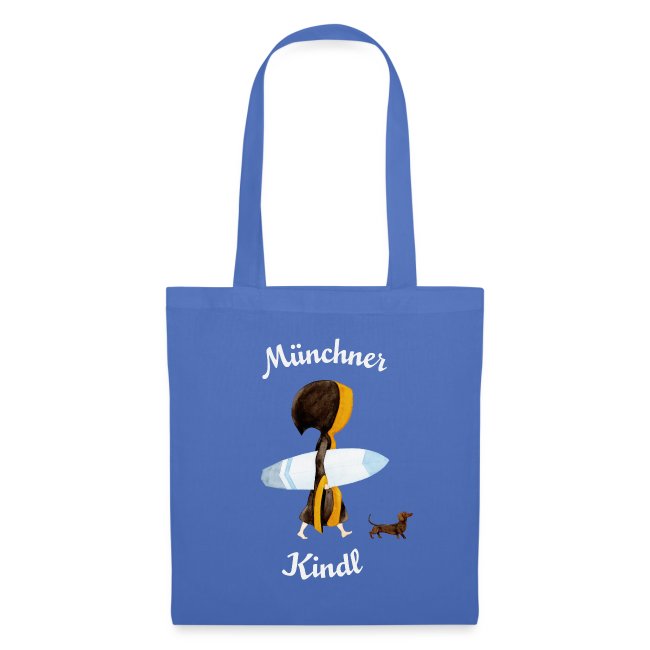 Münchner Kindl Eisbach Surfer - München Stofftasche in blau